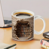 Taza cautivadora de biblioteca con activación por calor