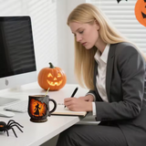 Taza artesanal 3D de Halloween, con diseño de bruja y gato